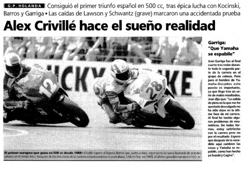 Historia: Alex Crivillé consigue la victoria en Assen en 1992