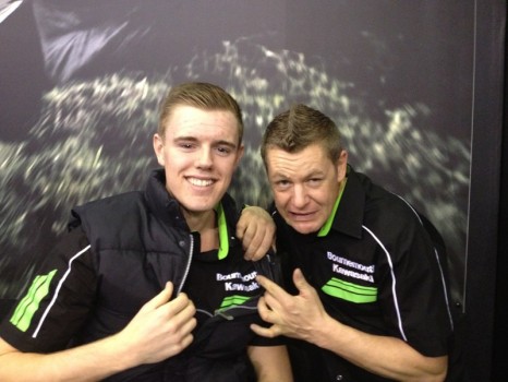 Chris Walker y Danny Buchan, en el BSB 2013 con Bournemouth Kawasaki