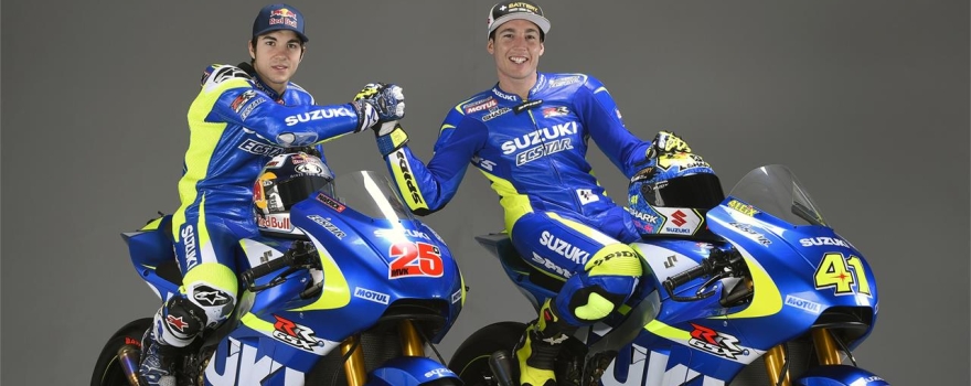 Maverick Viñales y Aléix Espargaró desvelan la Suzuki MotoGp