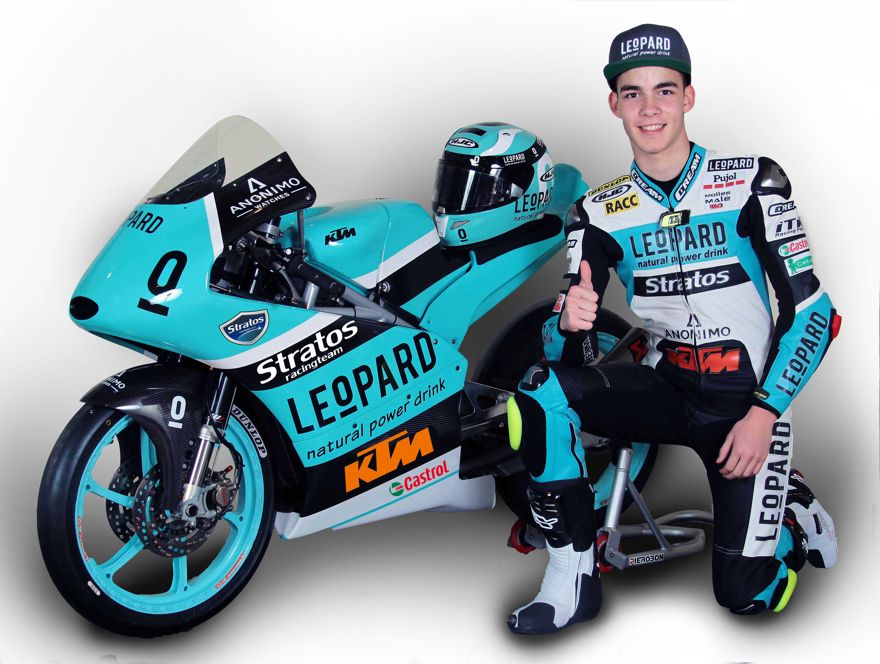 Gerard Riu con el Leopard Junior Stratos en el Mundial Junior de Moto3