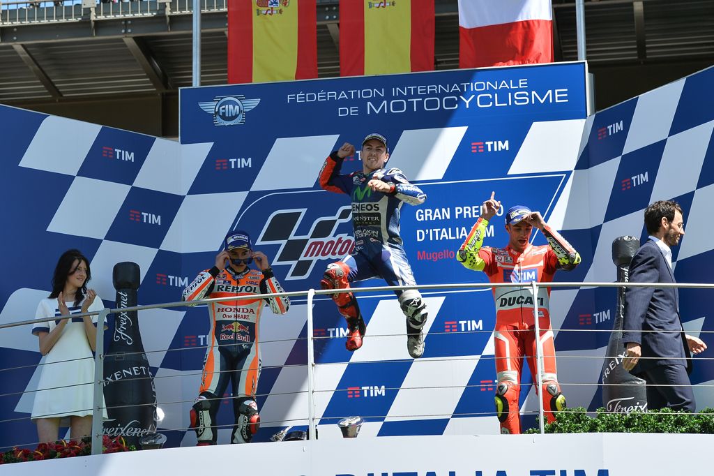 Podium del Gran Premio de Italia de MotoGp