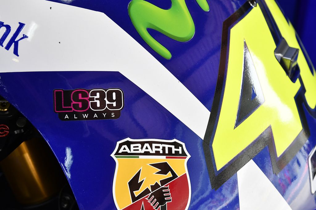 Detalle de la moto de Valentino Rossi