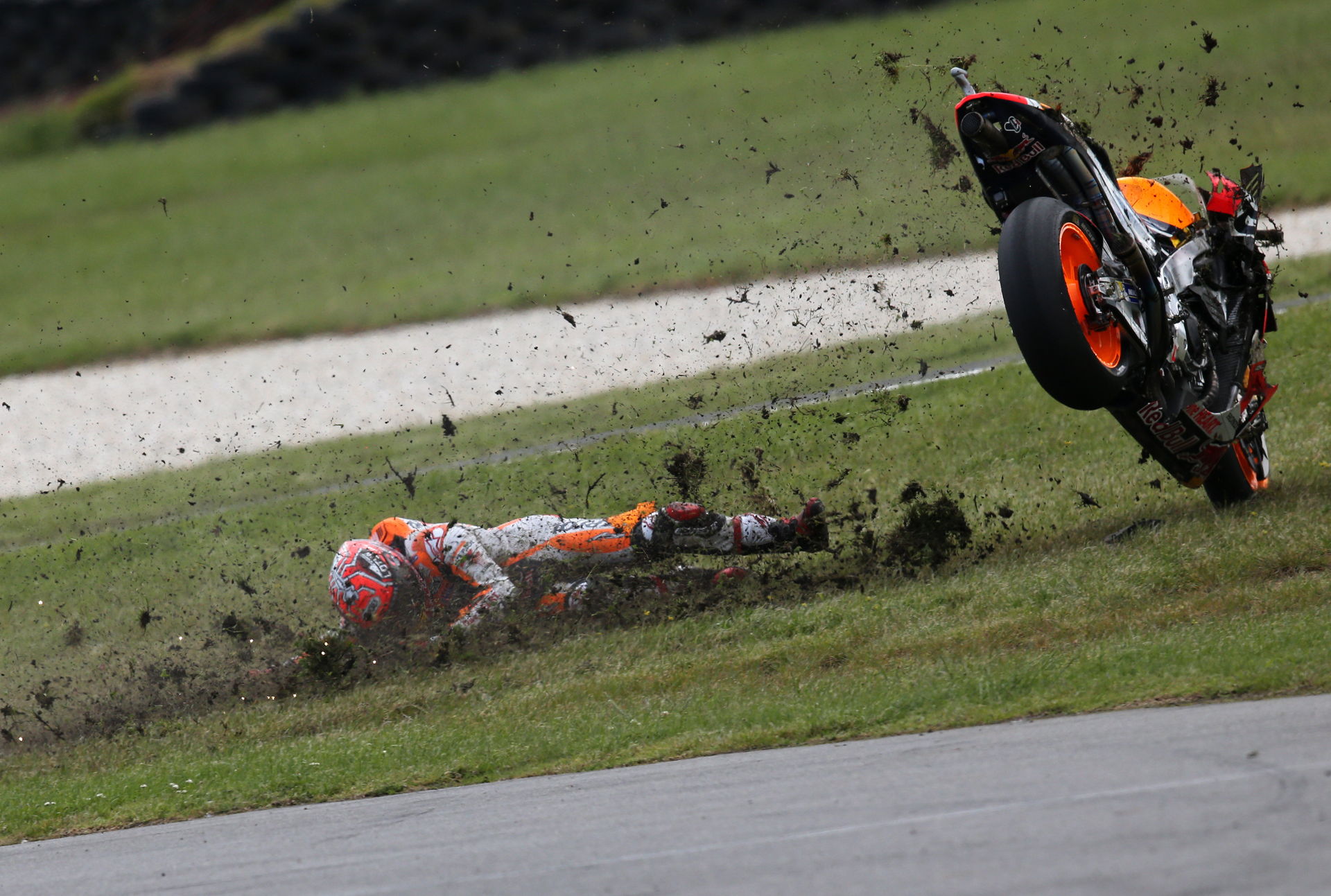 Caída de Marc Márquez en el Gran Premio de Australia de MotoGp