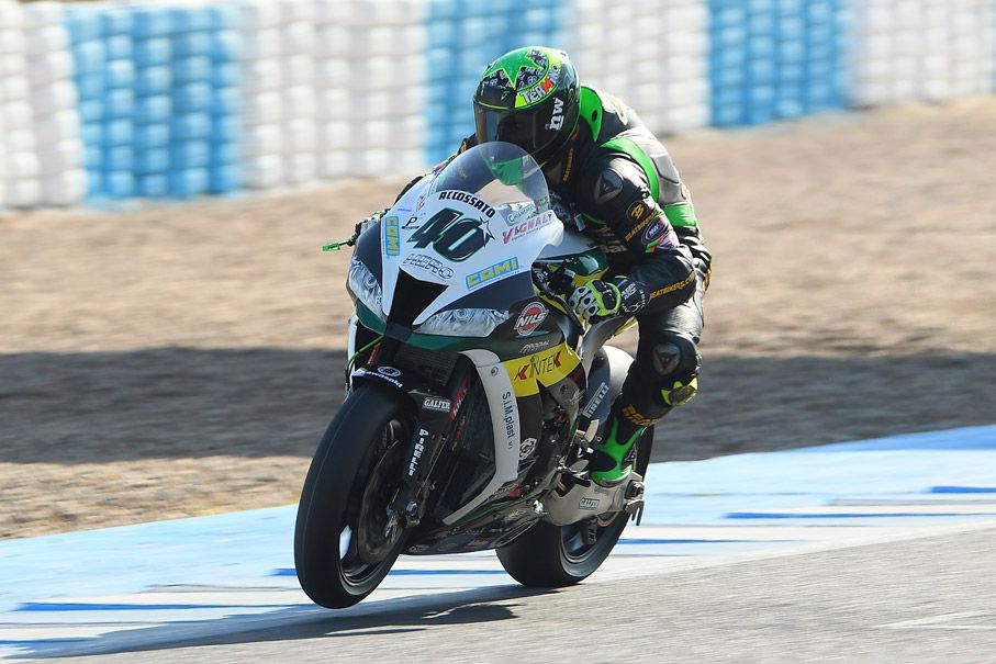 Román Ramos durante los test en Jerez