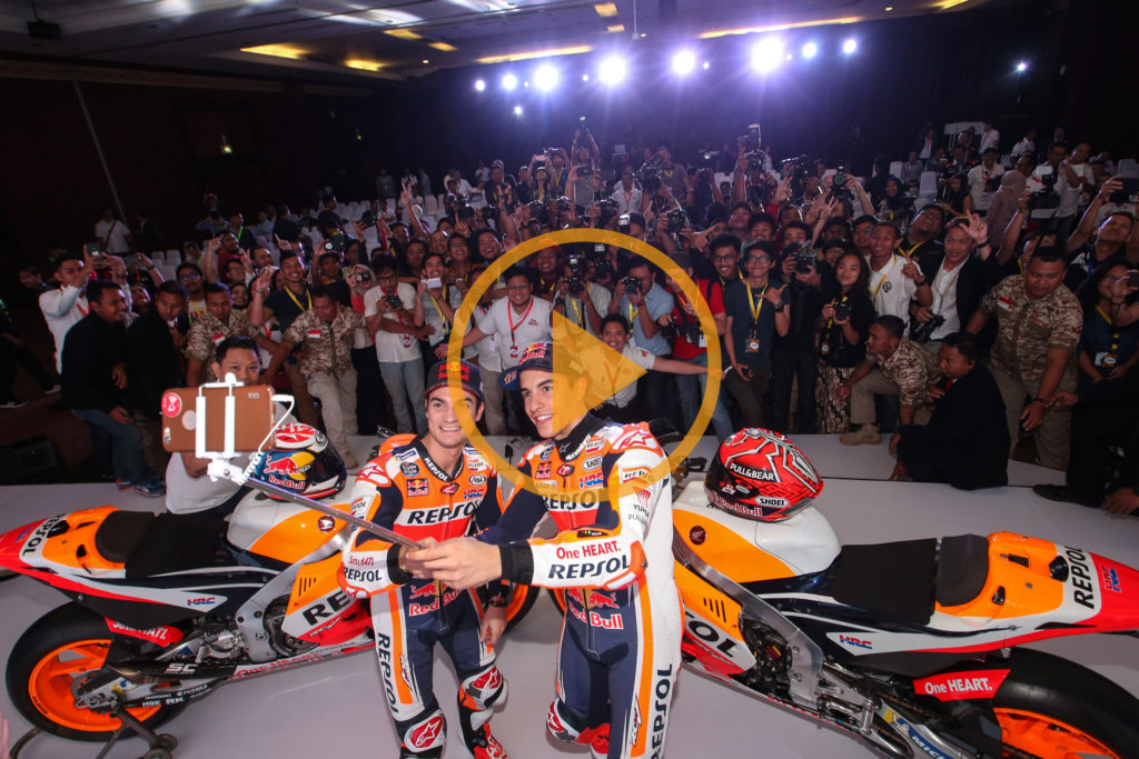 Marc Márquez y Dani Pedrosa presentan el Repsol Honda Team MotoGp en Yakarta