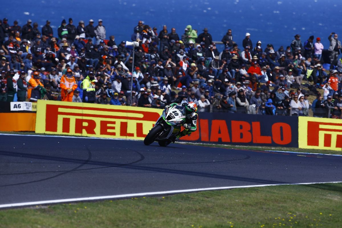 Román Ramos durante las carreras del Mundial de Superbike en Phillip Island