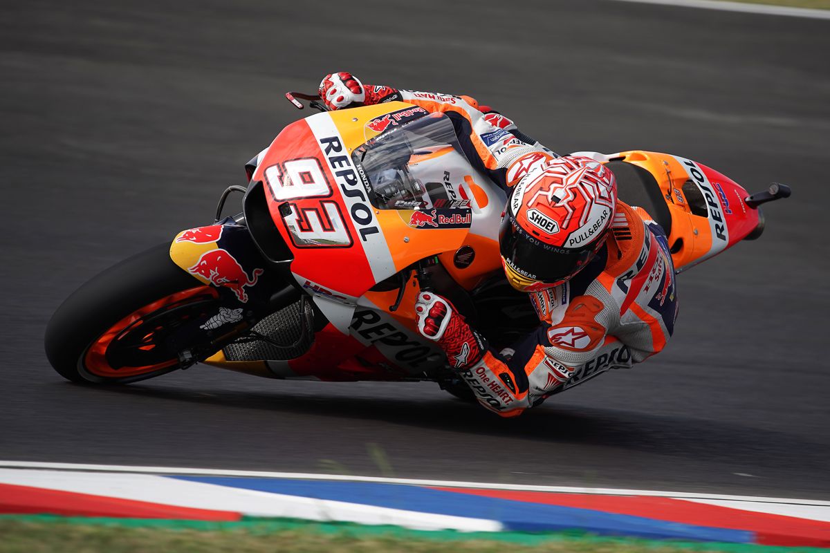 Marc Márquez durante los entrenamientos libres del Gran Premio de Argentina de MotoGp