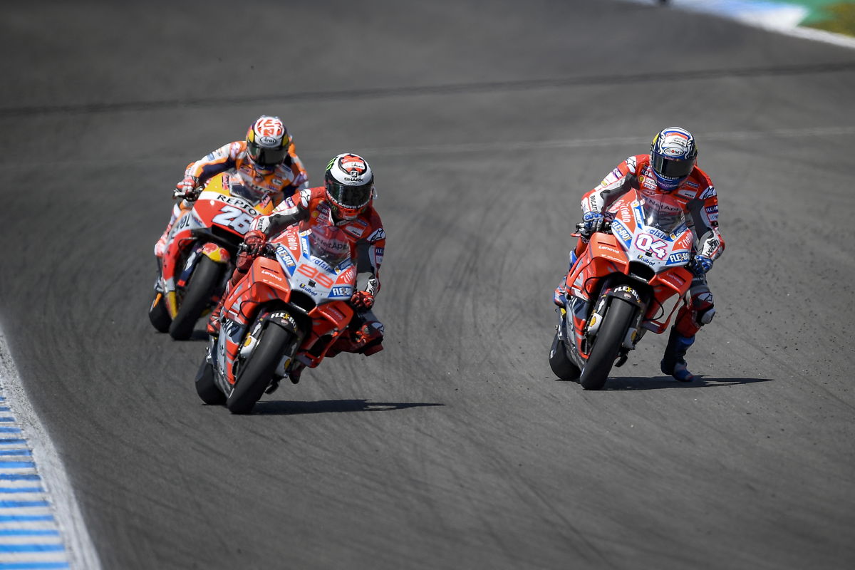 Jorge Lorenzo, Andrea Dovizioso y Dani Pedrosa